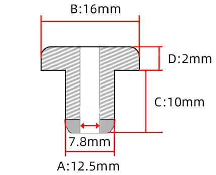 Rubber Cable Grommets: Dimensions
