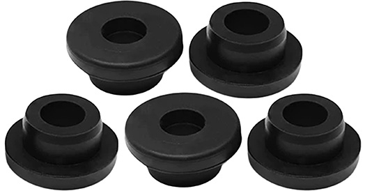 Rubber cable grommets: Front view
