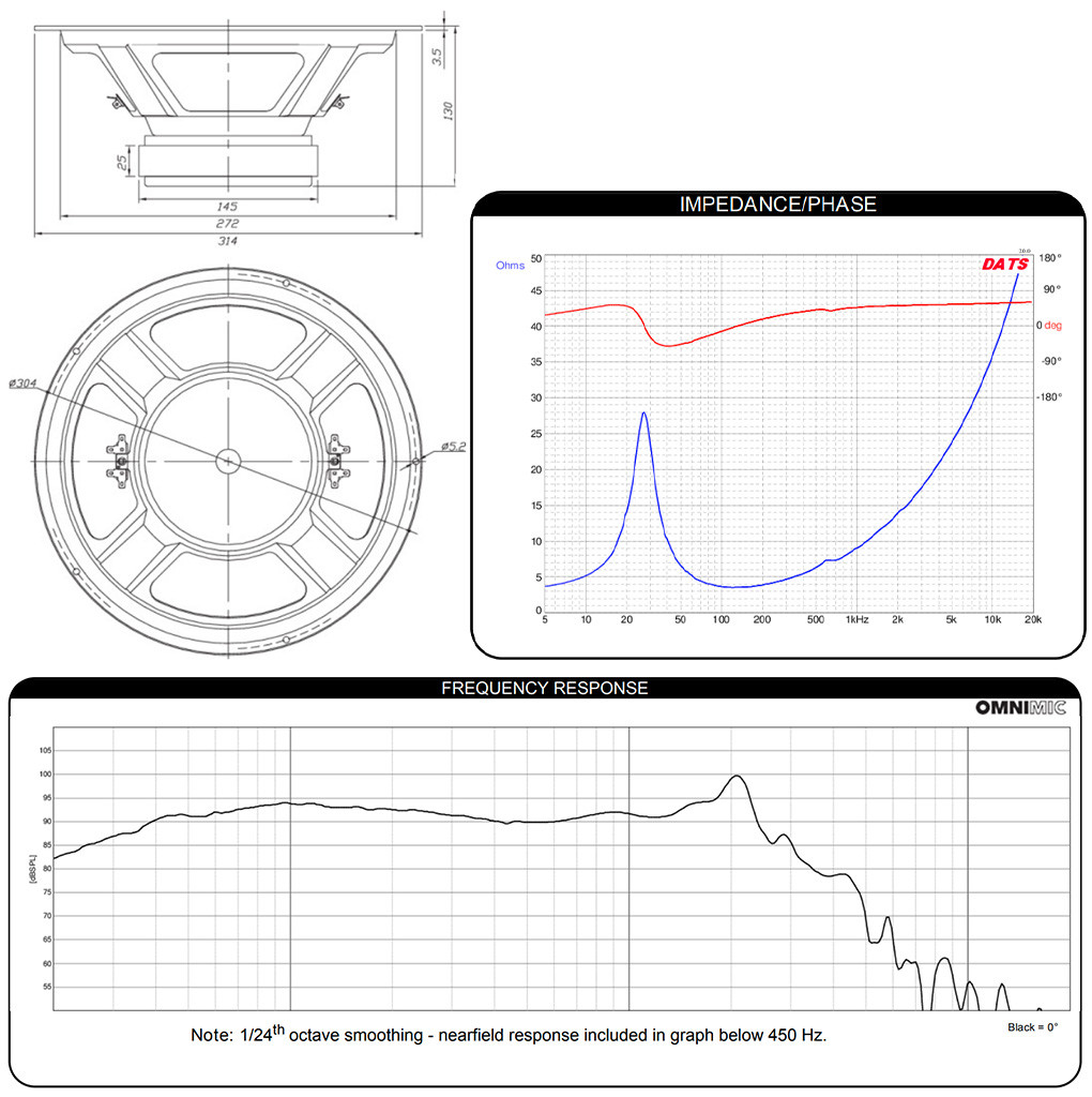DAYTON AUDIO SDA315A-88: Dimensions and measurements