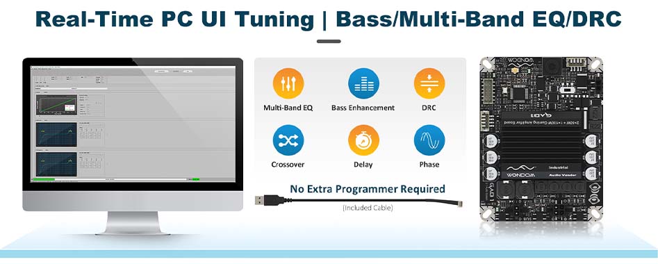 WONDOM GAB1 AA-KA32481 : DSP int&eacute;gr&eacute; et r&eacute;glages via interface PC Plug-and-Play