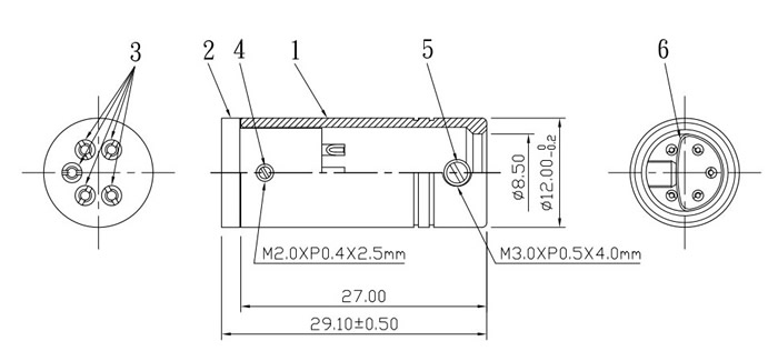 ELECAUDIO DIN-102 Connecteur DIN femelle 5 broches isolé PTFE