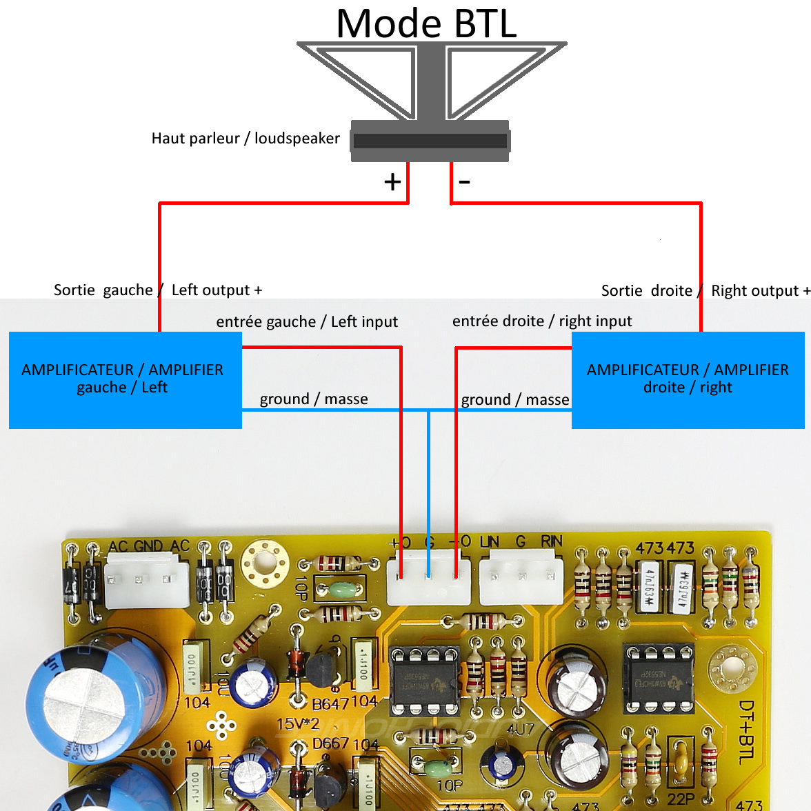 schéma préampl ampli NE5532 BTL