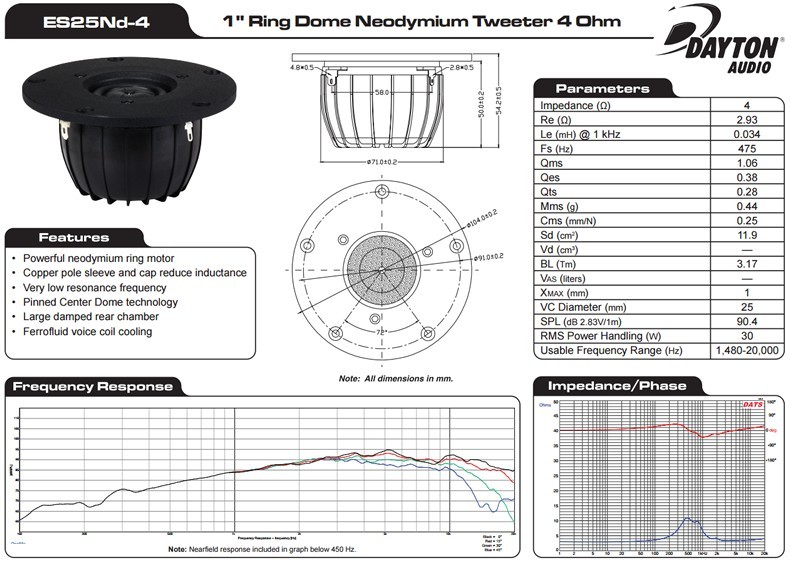 Dayton Audio ES25Nd-4